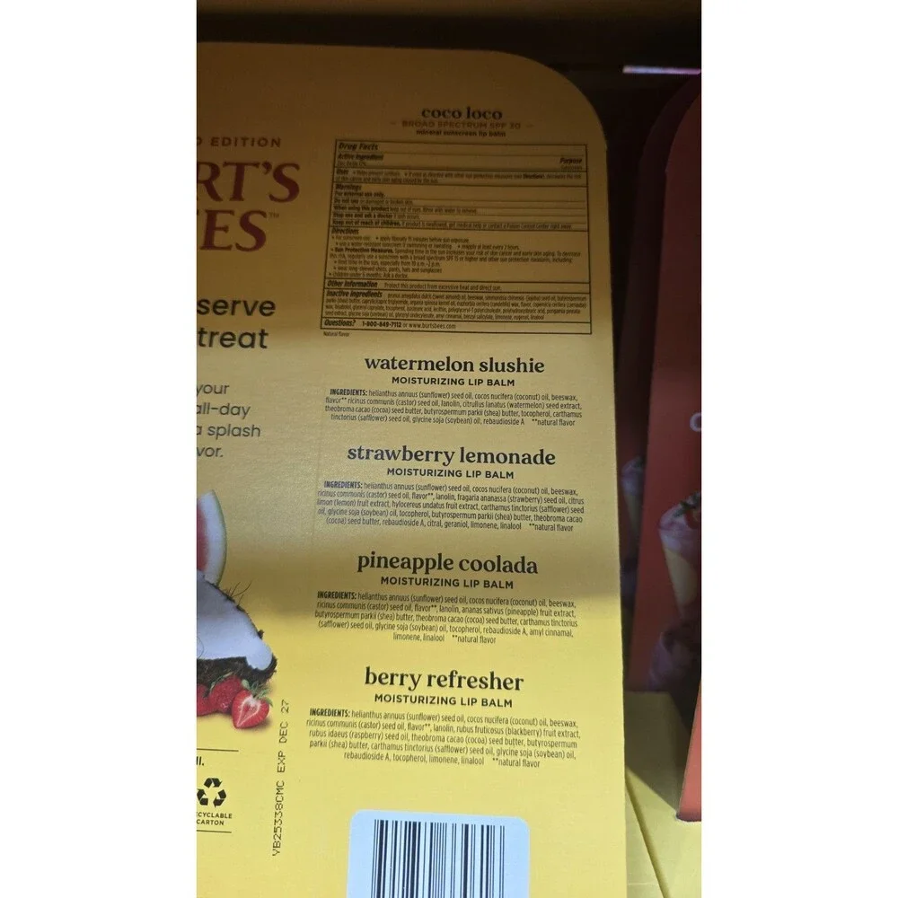 Burt’s Bees Drink Inspired Lip Balm Limited Edition 10 Pack EXP 12/2027